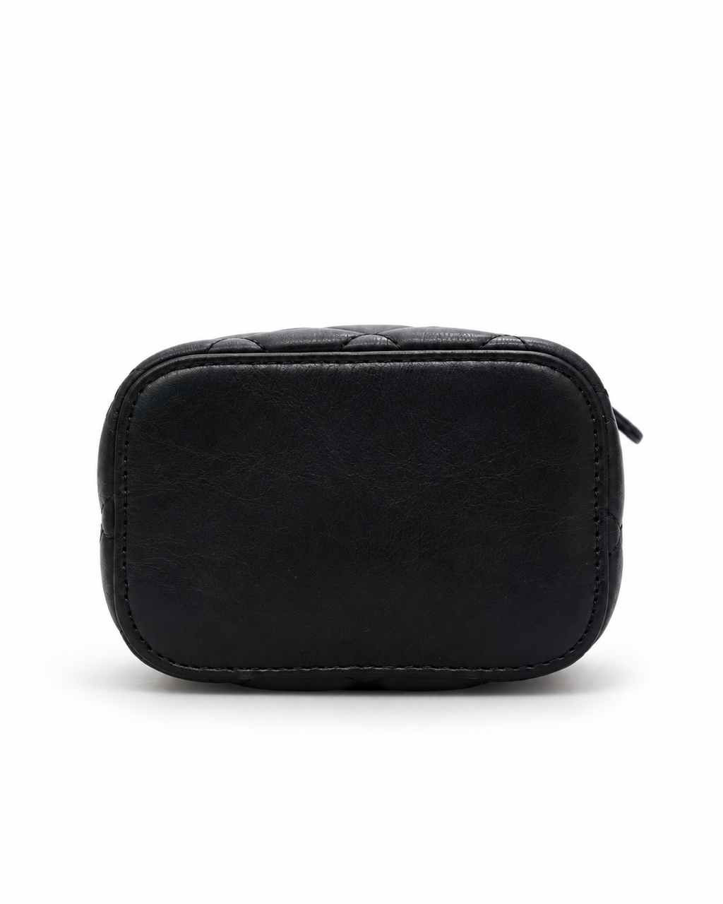 chanel Black Quilted Mini Vanity Bag with Gold Chain
