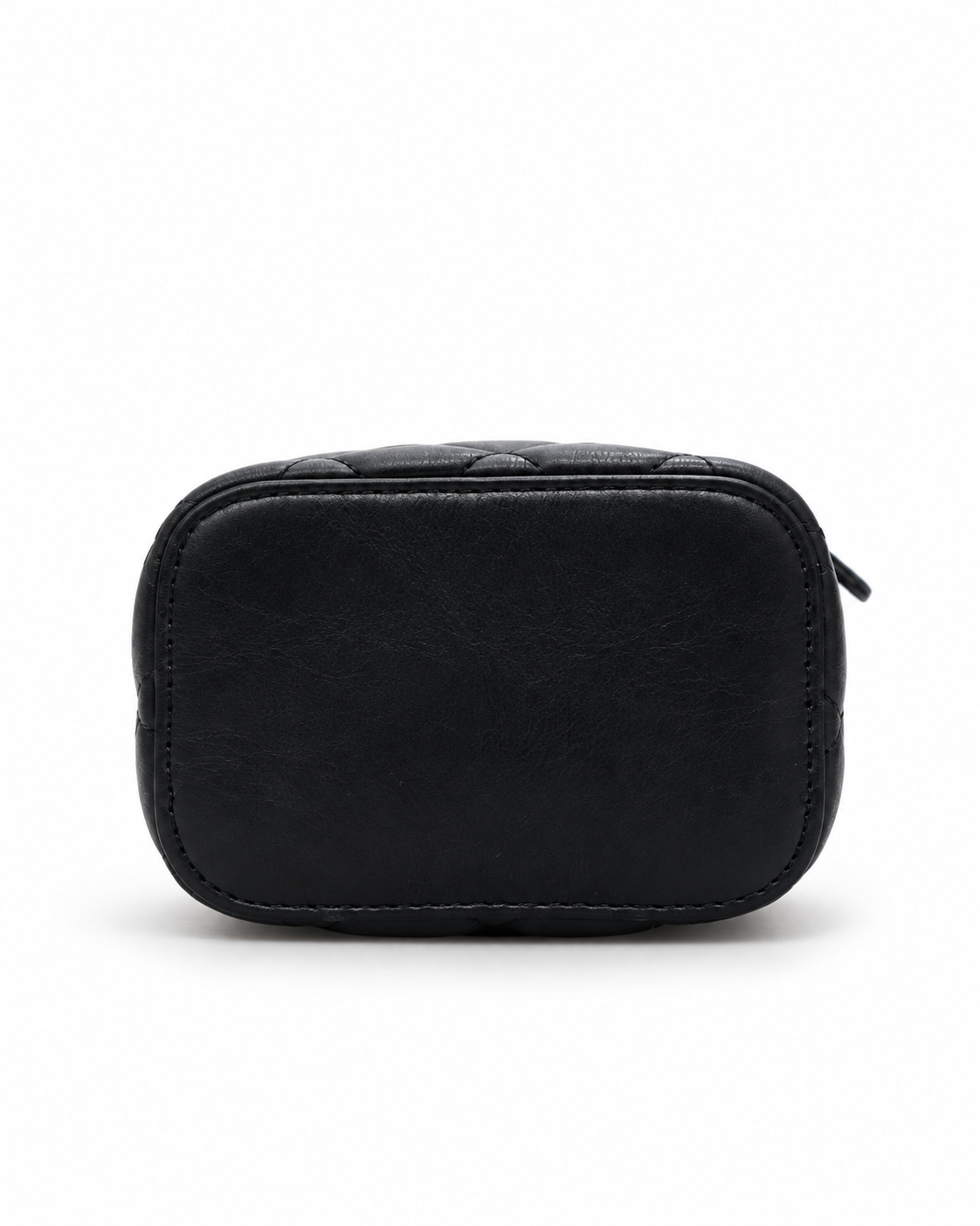 chanel Black Quilted Mini Vanity Bag with Gold Chain