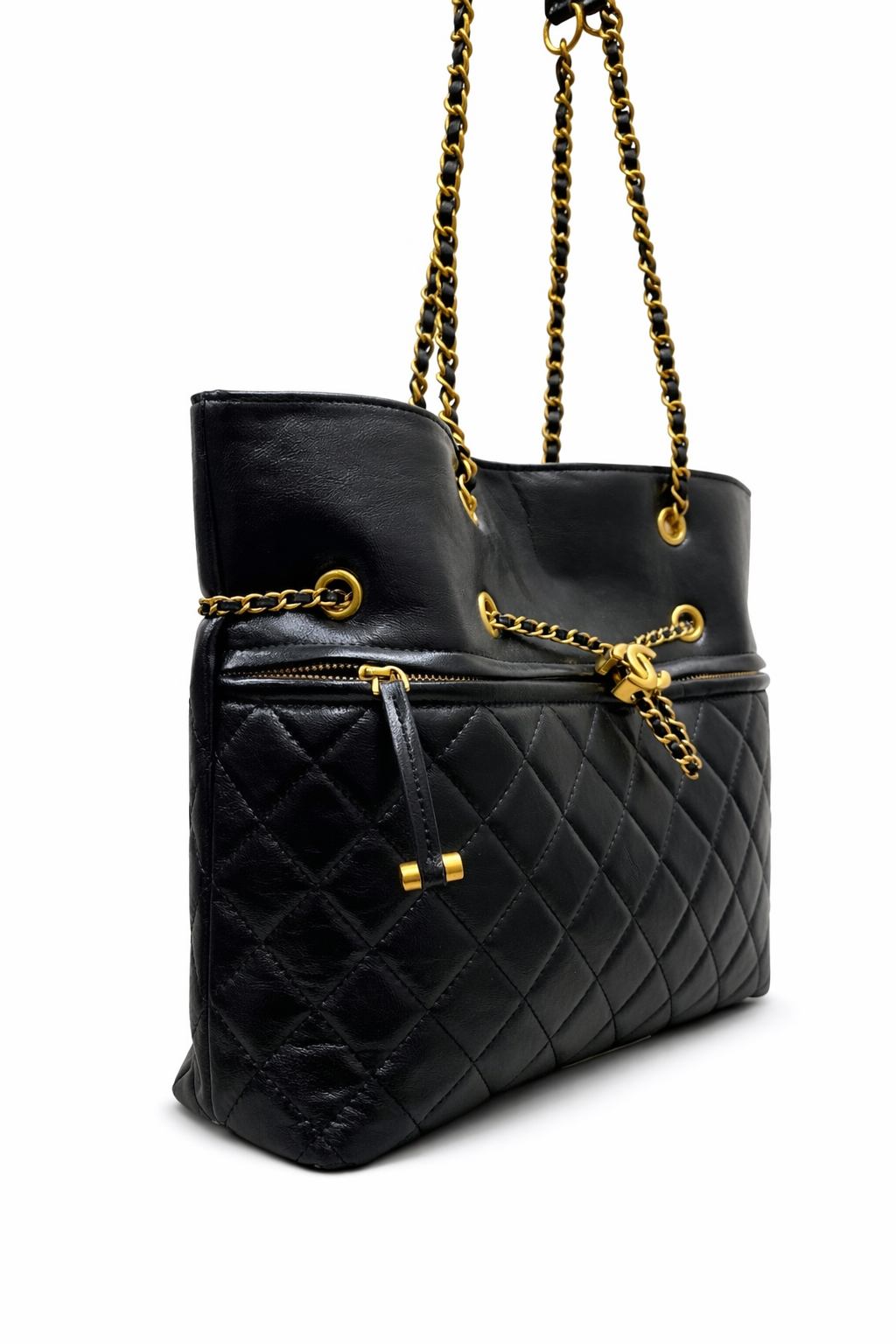 Chanel CC Drawstring Chain Tote