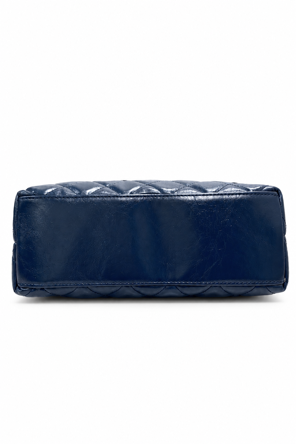 Black Quilted Top-Handle Bag with Gold Chain