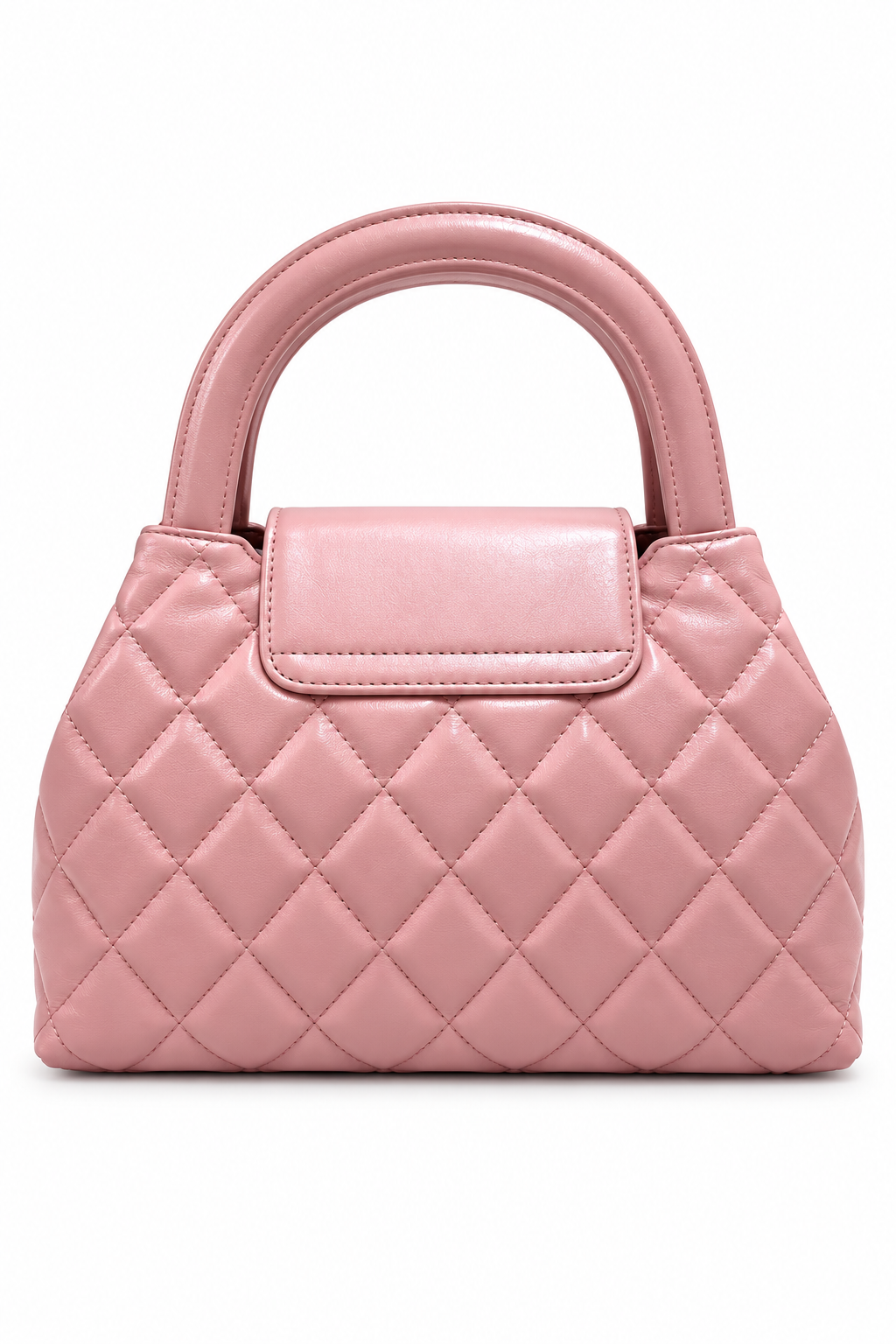 Black Quilted Top-Handle Bag with Gold Chain