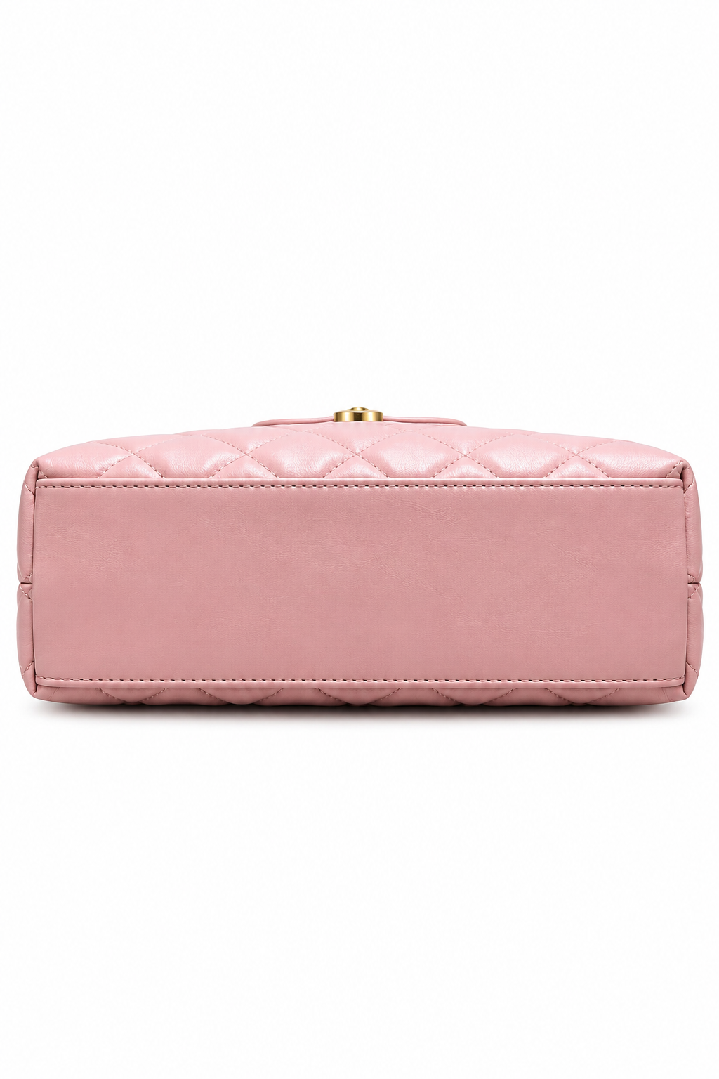 Black Quilted Top-Handle Bag with Gold Chain