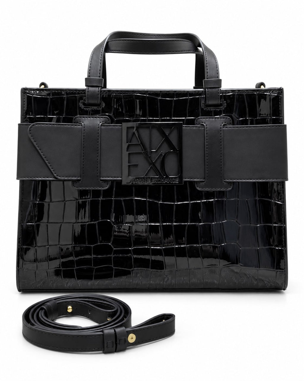 Armani Exchange Susy Croco Tote Bag