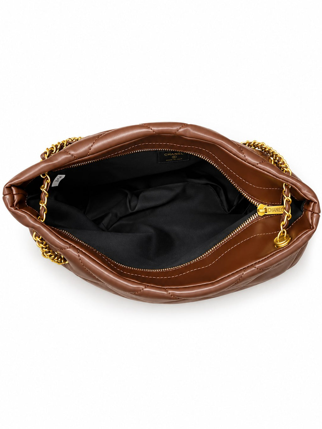 CHANEL Quilted Shoulder Bag with Dual Front Pockets and Gold-Tone Chain