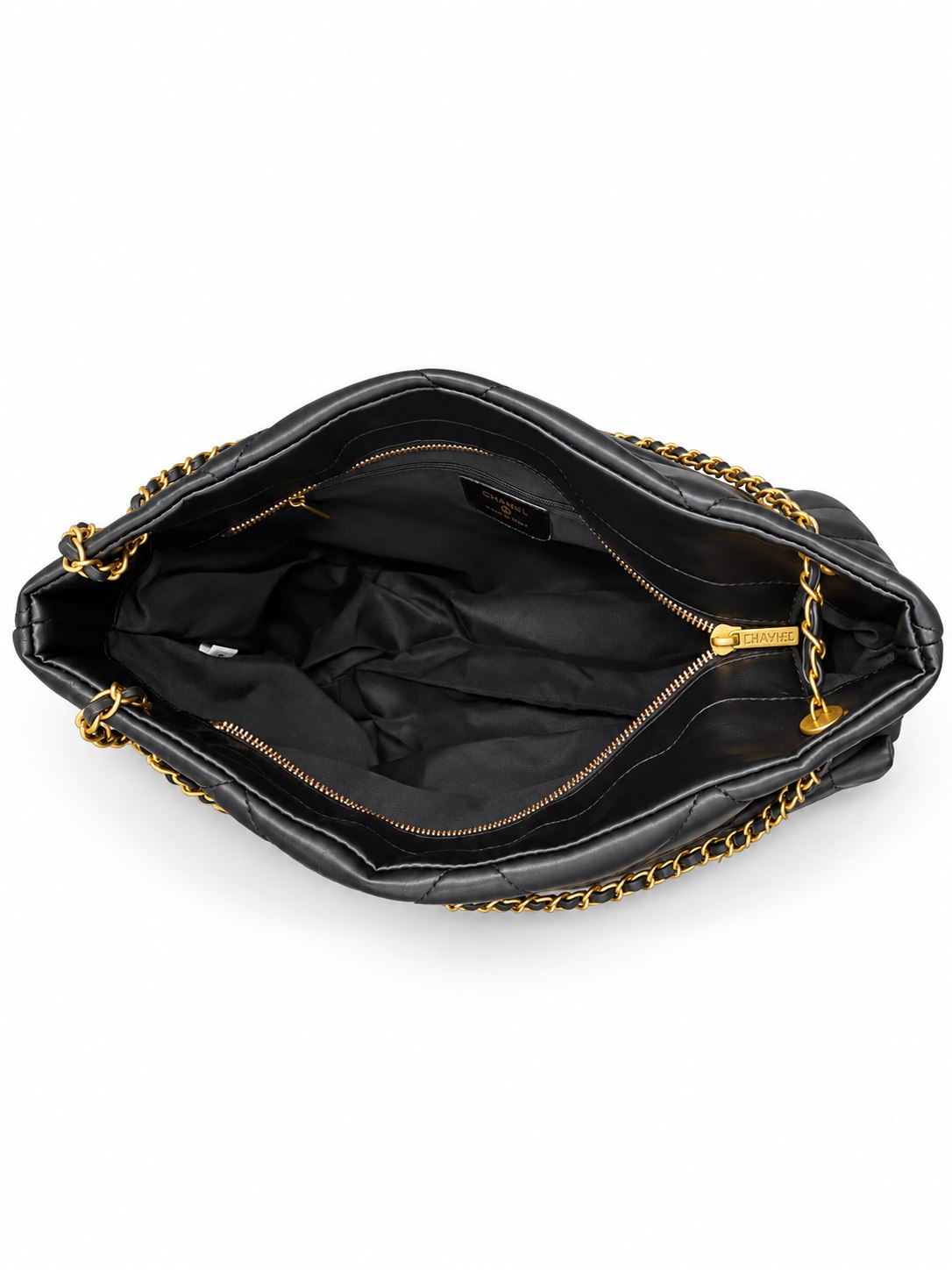CHANEL Quilted Shoulder Bag with Dual Front Pockets and Gold-Tone Chain
