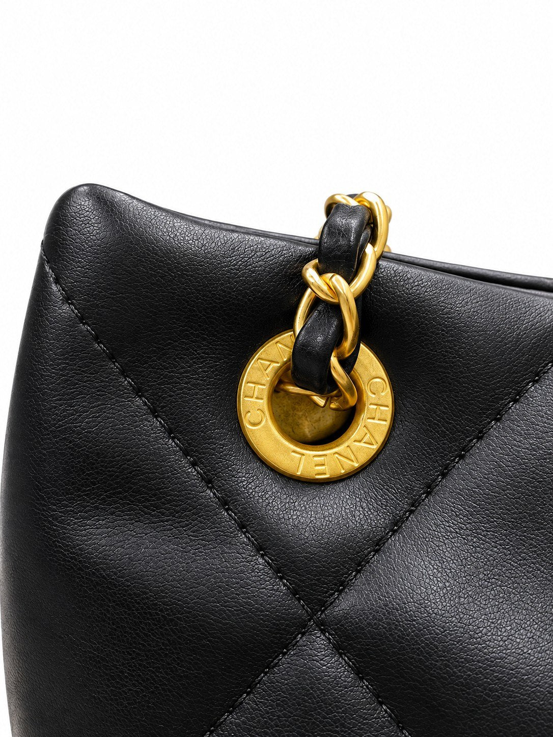 CHANEL Quilted Shoulder Bag with Dual Front Pockets and Gold-Tone Chain