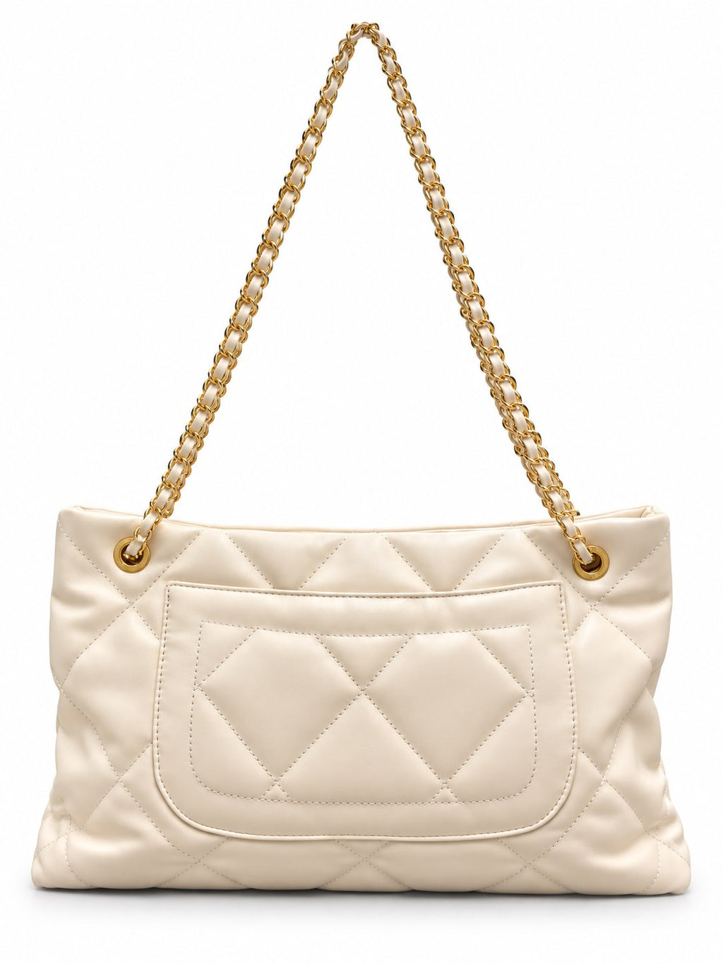 CHANEL Quilted Shoulder Bag with Dual Front Pockets and Gold-Tone Chain