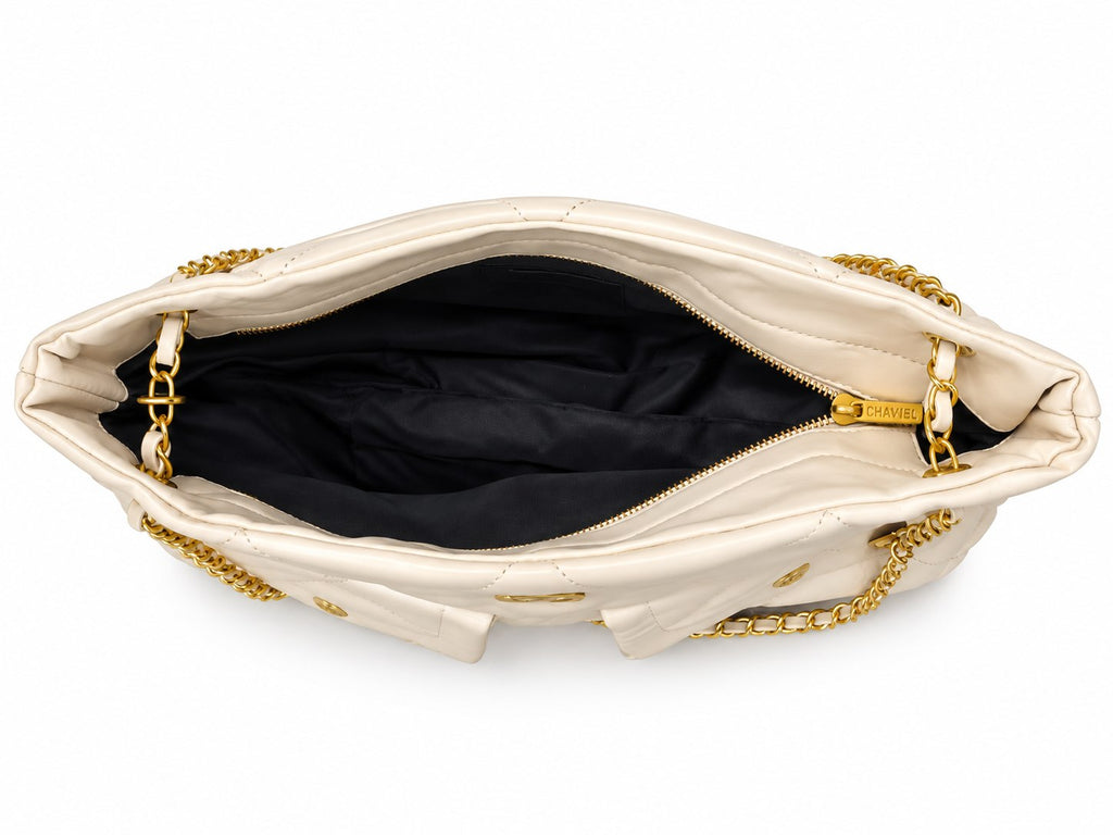 CHANEL Quilted Shoulder Bag with Dual Front Pockets and Gold-Tone Chain